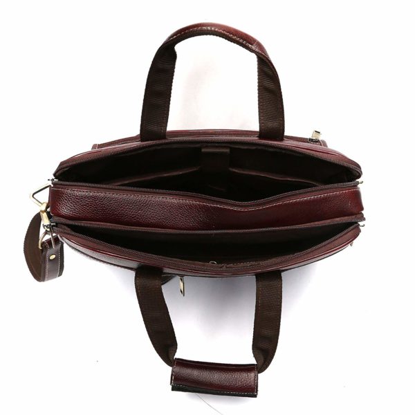 LEATHER LAPTOP BACKPACK ( TAN ) - Image 2