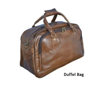 LEATHER TRAVEL DUFFLE BAG ( BROWN )