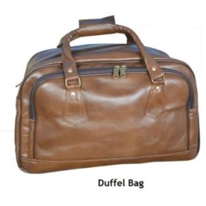 LEATHER TRAVEL DUFFLE BAG ( BROWN )