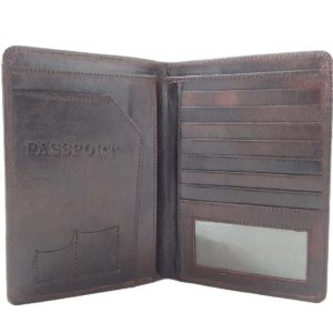 GENUINE LEATHER TRAVEL PASSPORT CASE / CARD HOLDER.