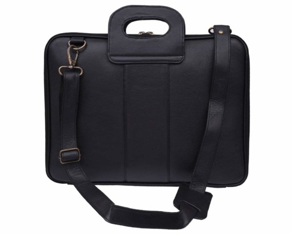 LEATHER LAPTOP BAG (BLACK)